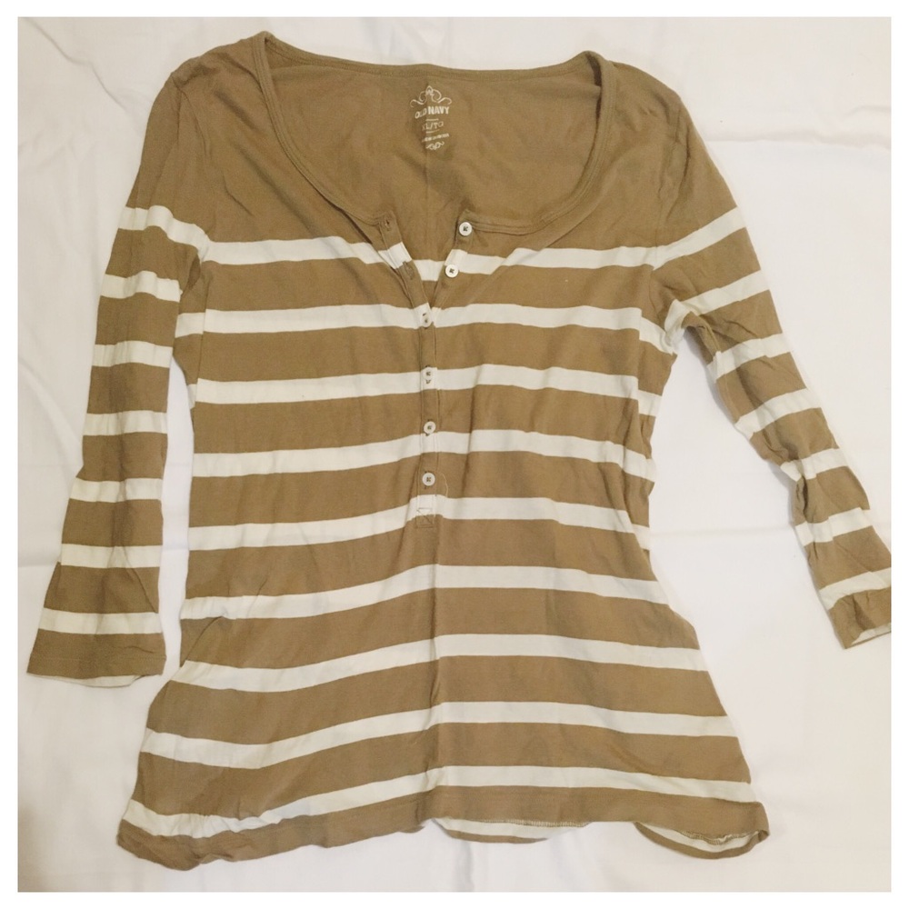 Old navy tan striped long sleeve